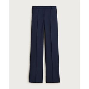New J. Crew Wide Leg Trousers In Four Season Stretch Carreman Fabric Navy Size 0